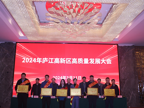 【喜报】合乐HL8集团电气荣获2023年庐江高新区企业高质量发展一等奖！